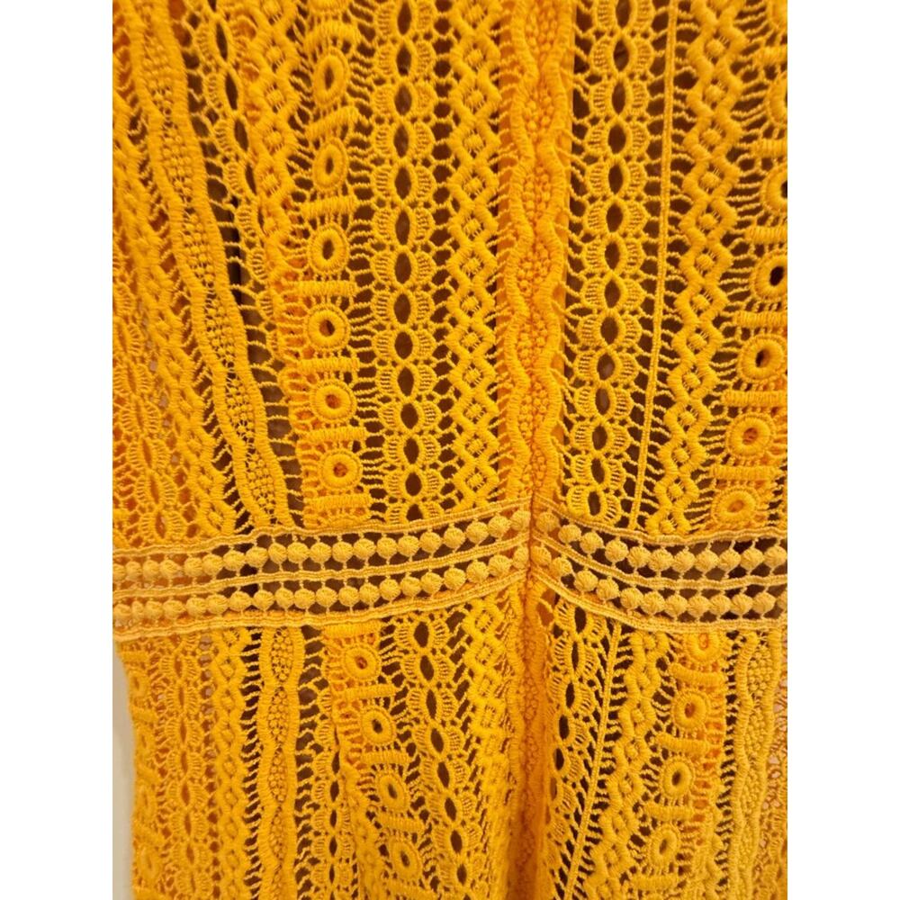 MICHAEL Michael Kors Yellow Crochet Lace Dress Size 4 - Festival, Vacation - Picture 9 of 10